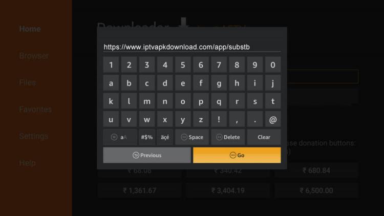 Enter IPTV URL on Downloader
